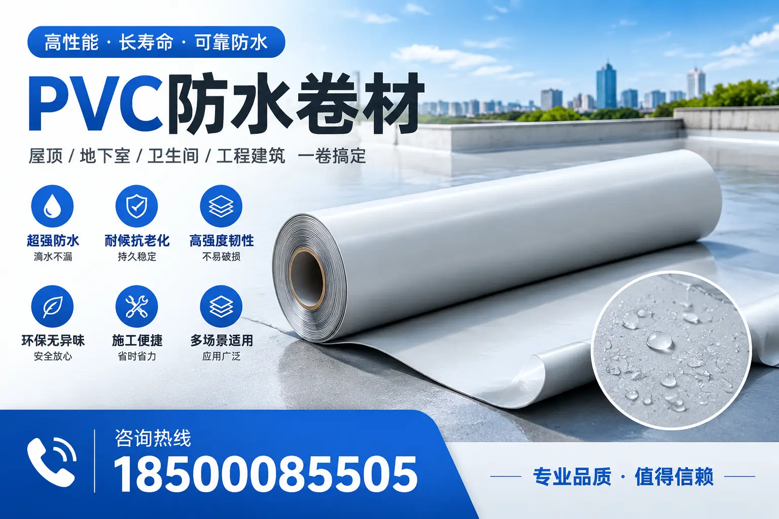 PVC防水卷材的防水效果评测，适合白城的科学依据
